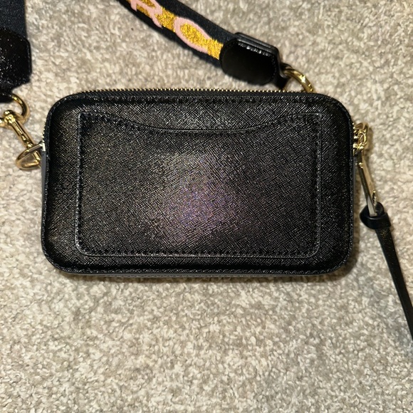 Black Crossbody Bag with Gold Accent - Picture 2 of 3